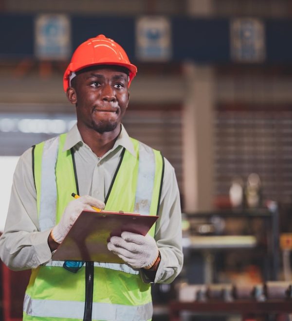 African worker factory engineer technician black male